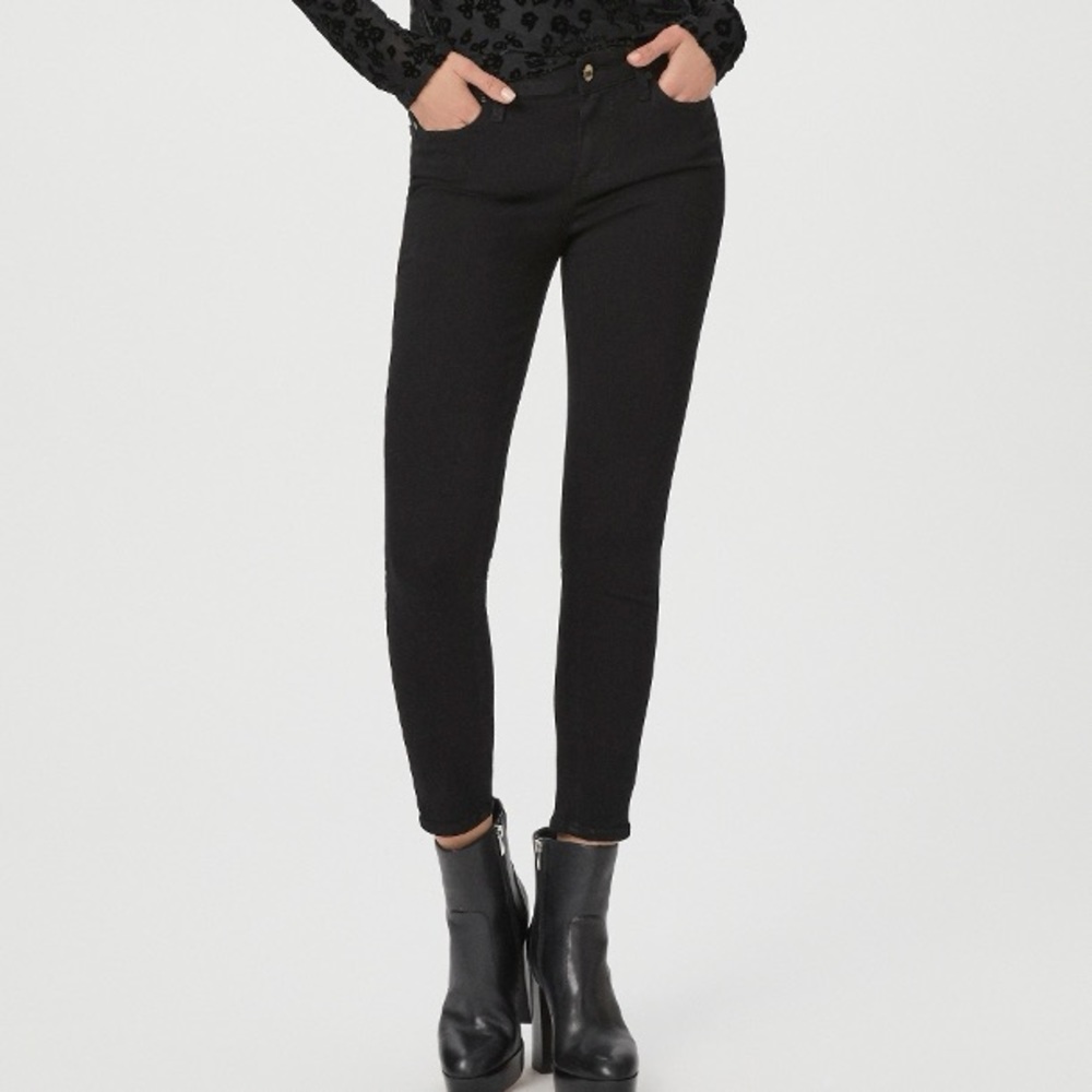 PAIGE PETITE BLACK SKINNY ANKLE JEANS Verdugo - Black overdye
